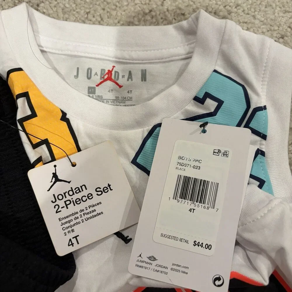 NWT Jordan Little Boys 23 All Over Print 2-Piece Tank Top & Shorts Set Size 4T